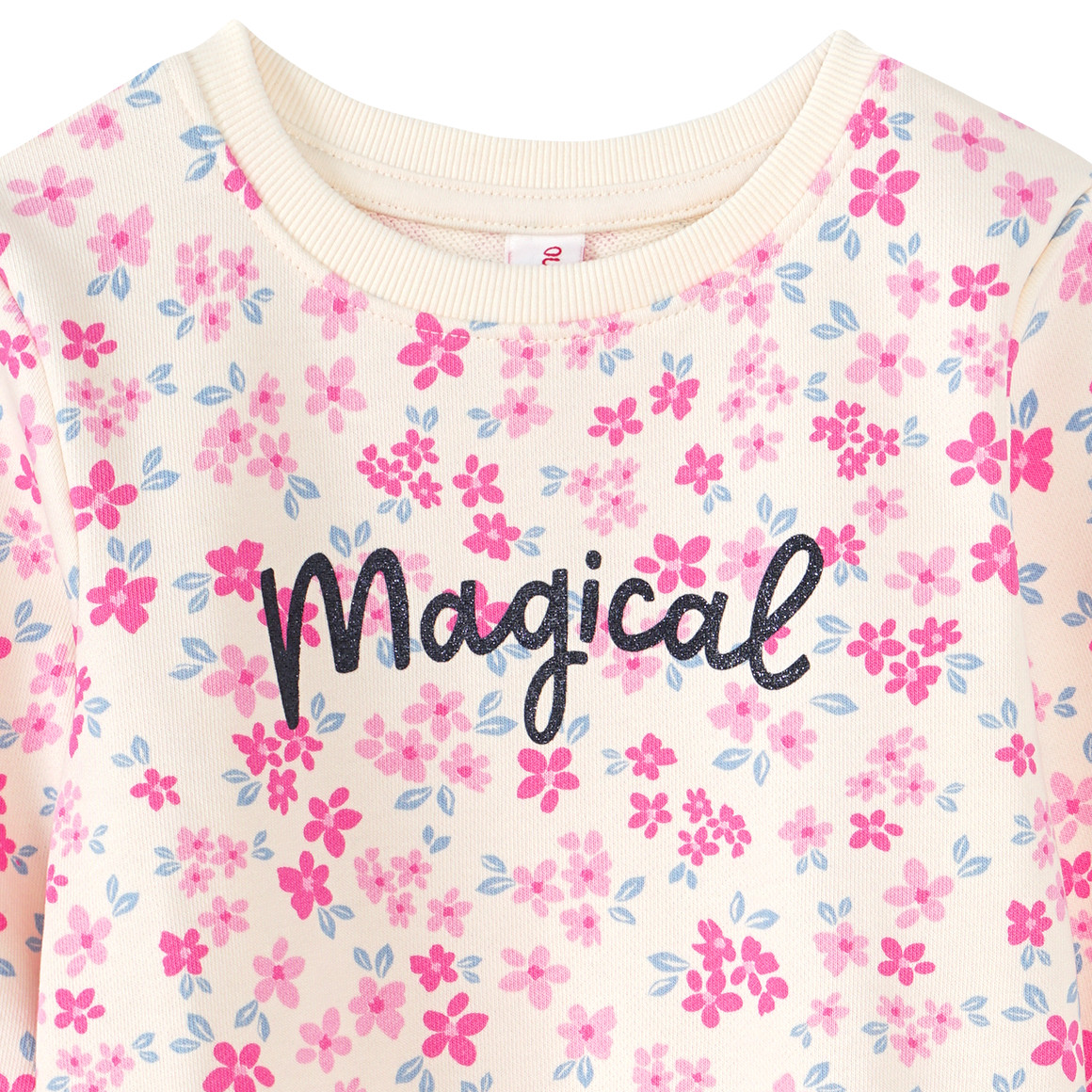 Mädchen Sweatshirt mit Glitzer-Schriftzug