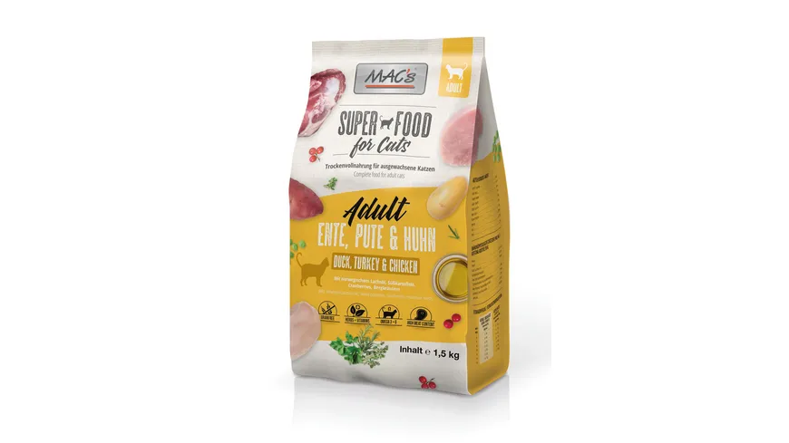 MAC's CAT Katzentrockenfutter Ente, Pute & Huhn 1500 g