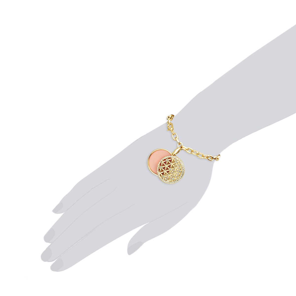Armband Resin Metall-Legierung Glas in Gelbgold