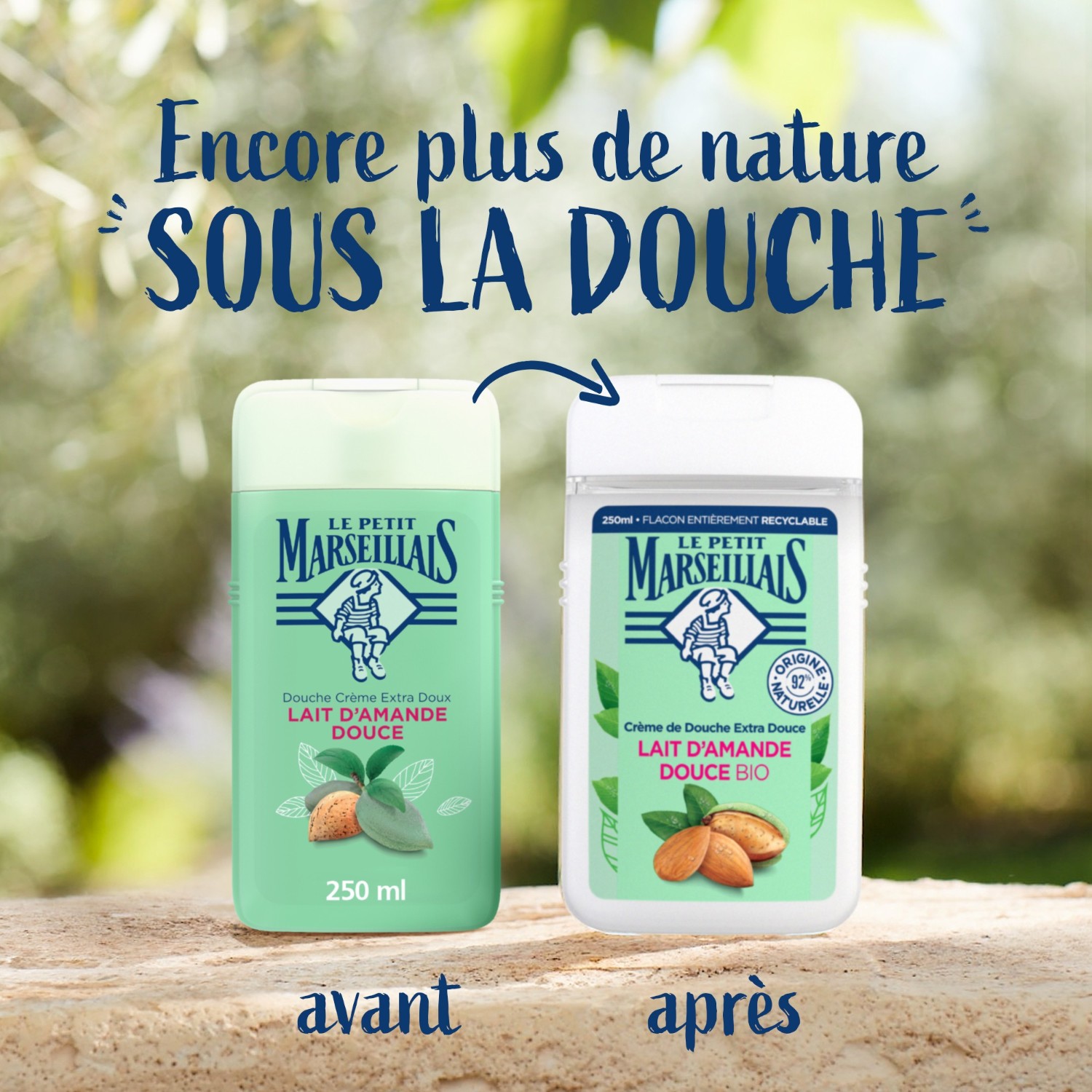 Gel de duș extra moale Le Petit Marseillais cu lapte organic de migdale dulci