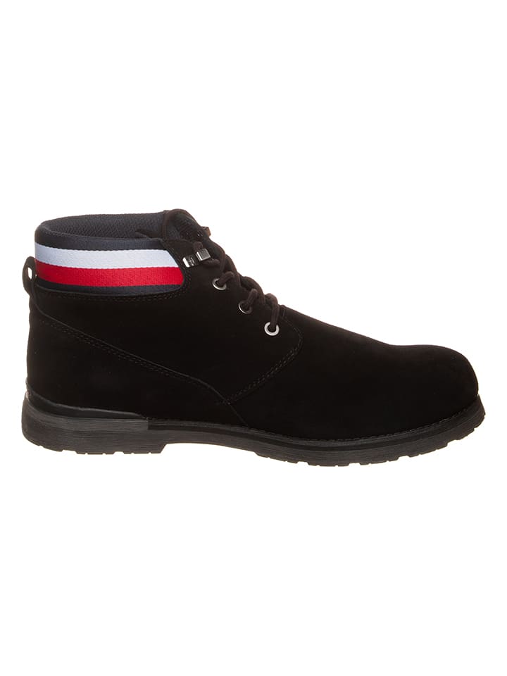 Tommy Hilfiger Shoes Leder-Boots in Schwarz günstig kaufen