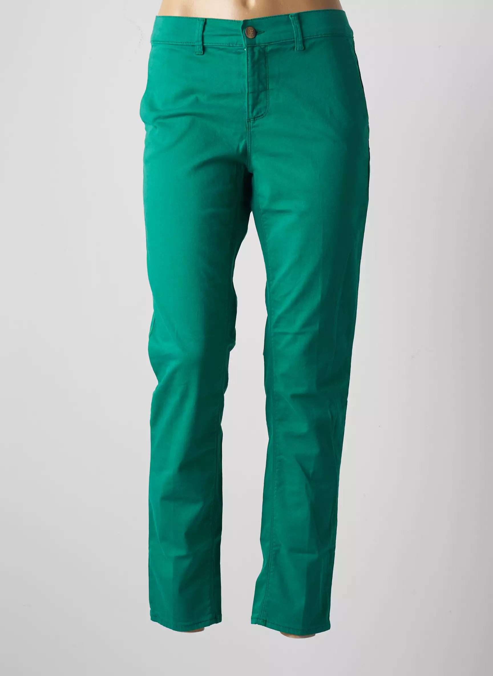 Happy Pantalons Chino Femme couleur vert
