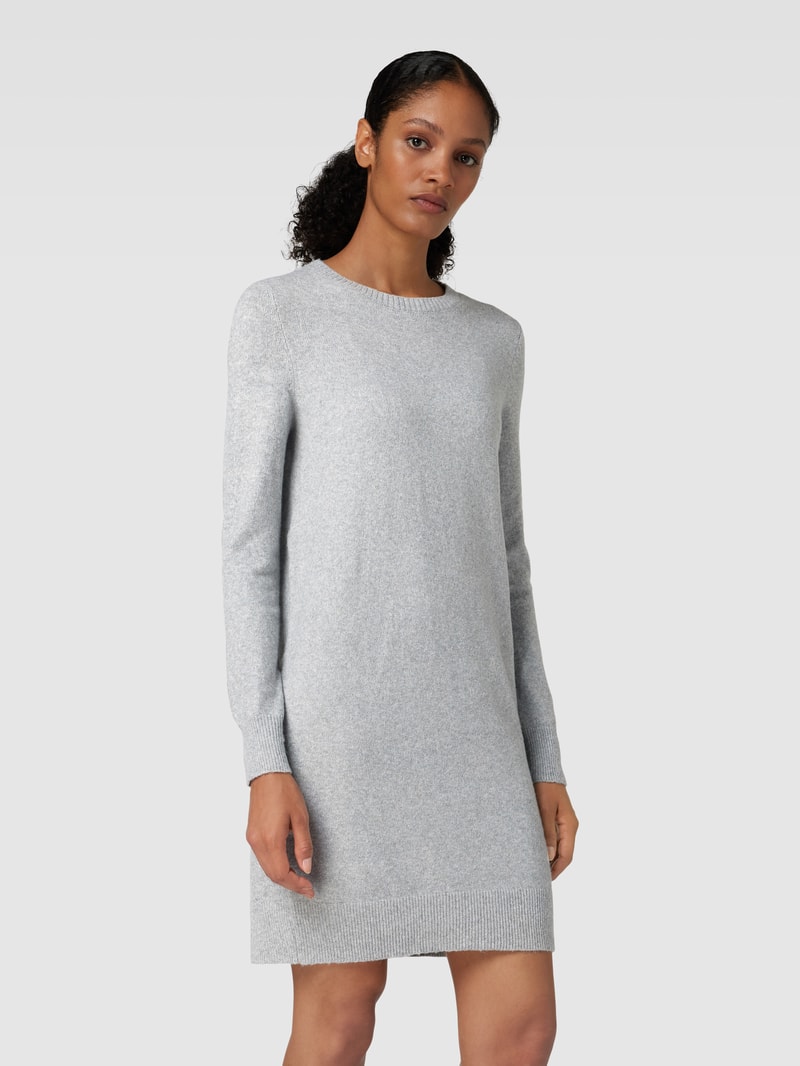 Strickkleid mit Rundhalsausschnitt Modell 'DOFFY' in hellgrau