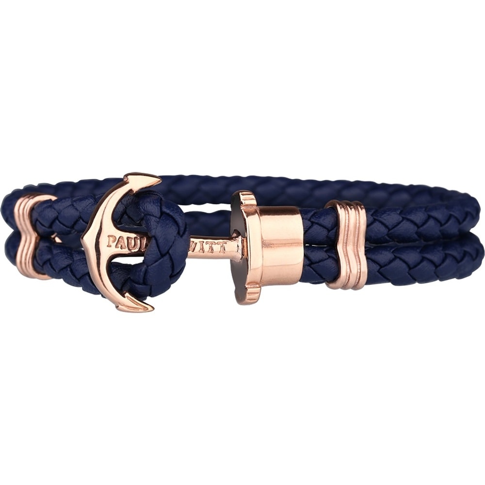 Paul Hewitt Bracelet Cuir, Acier inoxydable bleu Bracelet