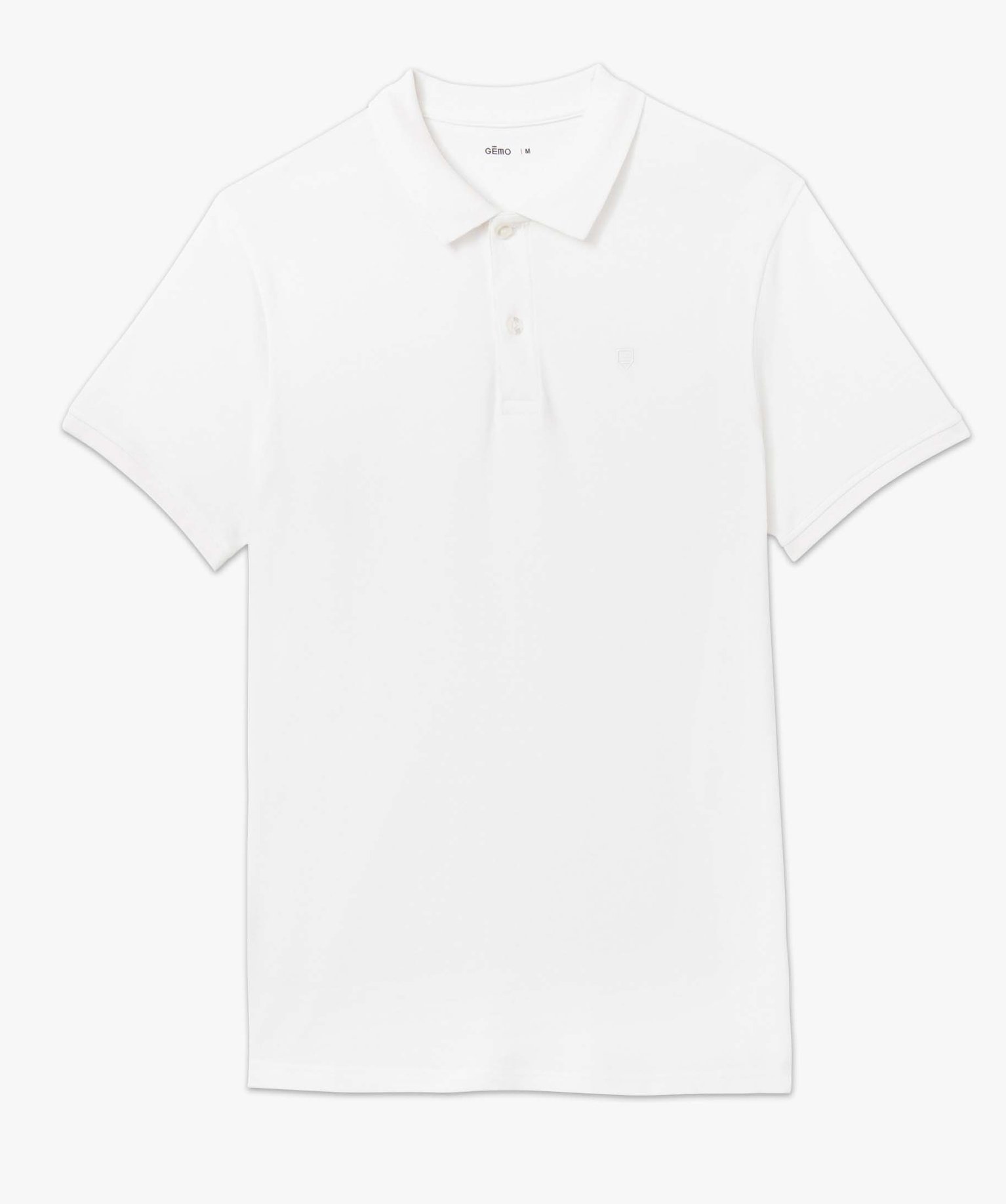 Polo homme à manches courtes en maille piquée blanc | GEMO