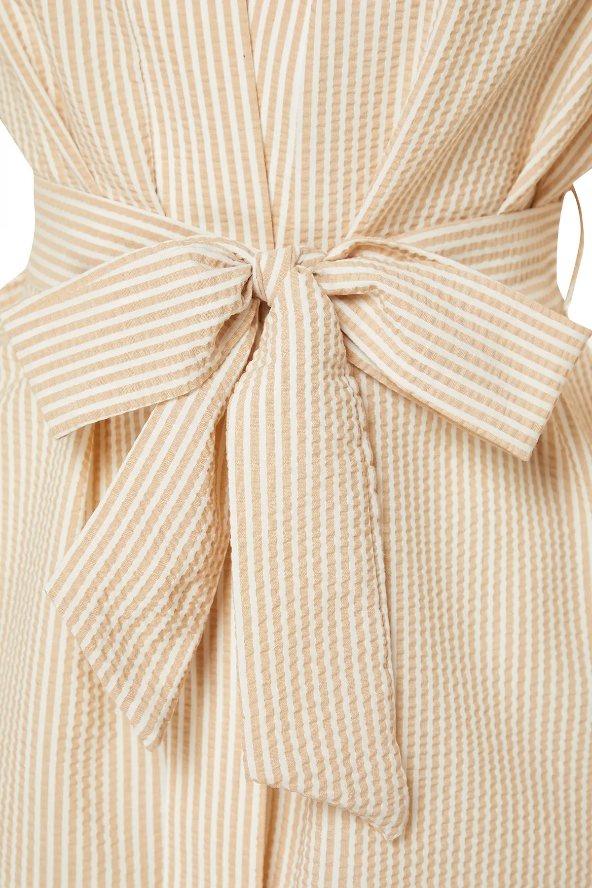 Trendyol Modest  Gestreifter Kimono und Kaftan aus gewebtem Seersucker mit Steingürtel und Gürtel TCTSS23KK00001