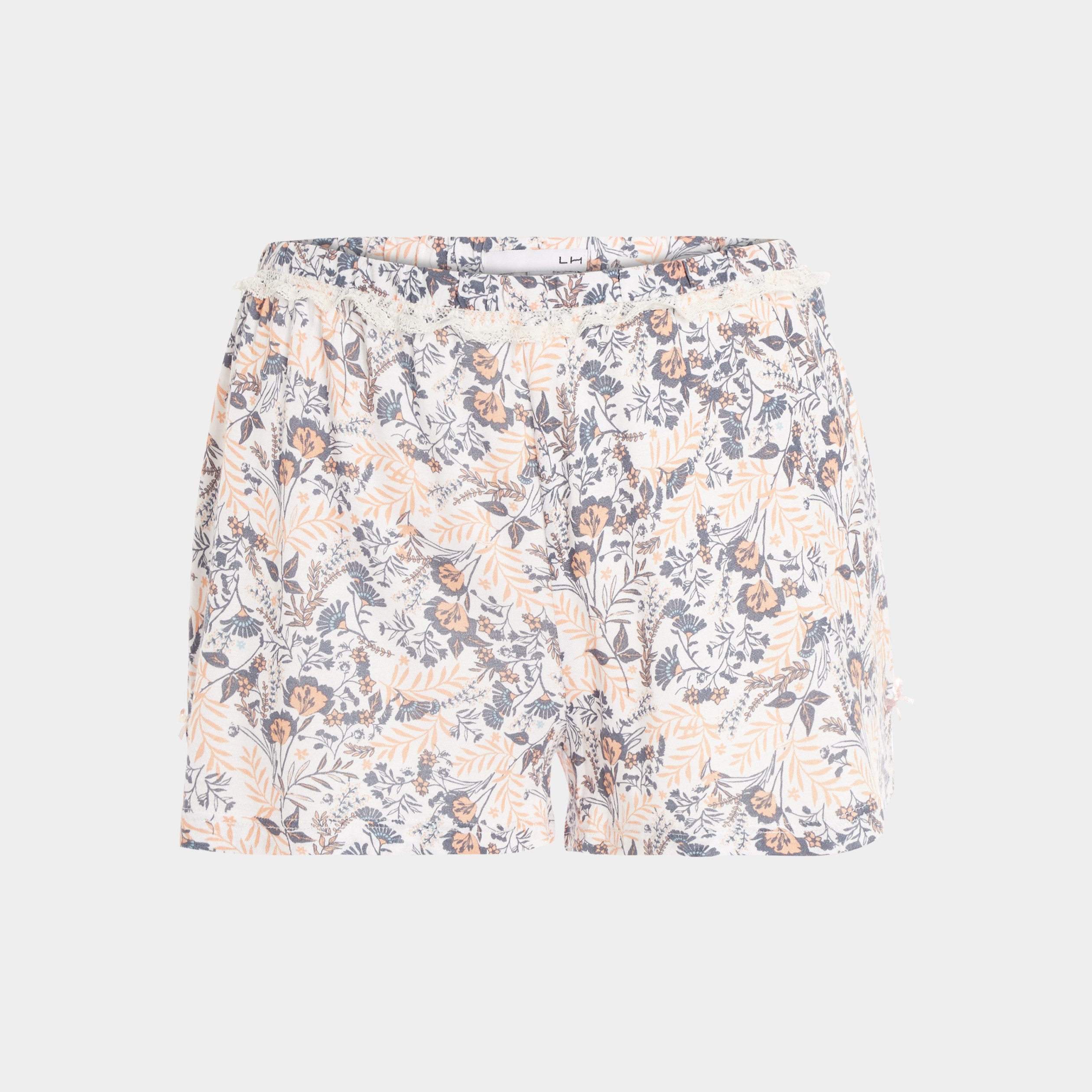 Bas de pyjama short liseré dentelle ecru femme | La Halle