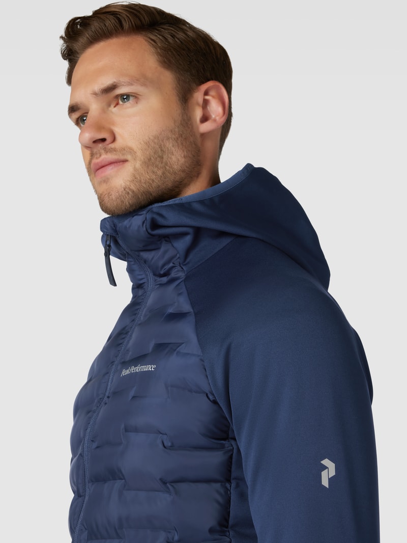 Steppjacke mit Kapuze Modell 'Argon' in marineblau