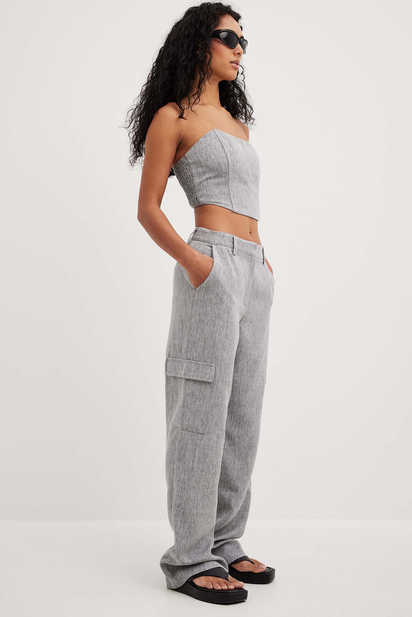 Tailored Korsett-Top mit gesmoktem Rücken