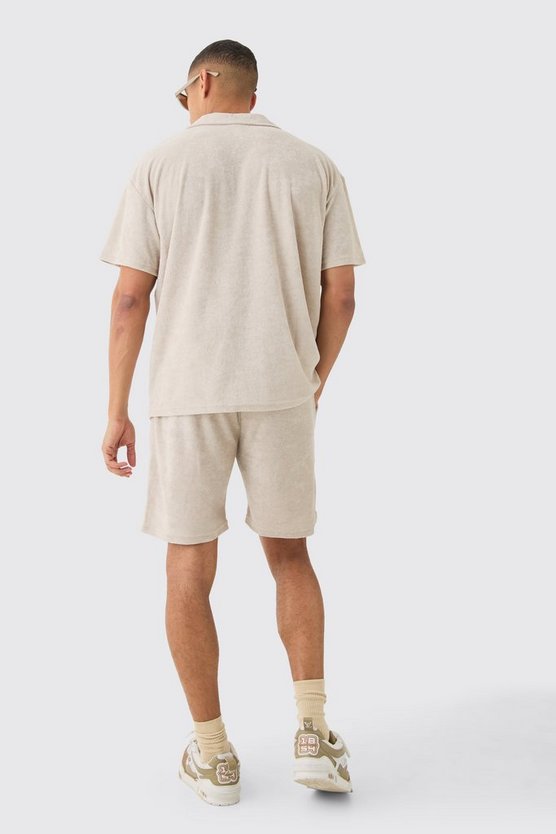 Oversize Frottee Poloshirt & Shorts