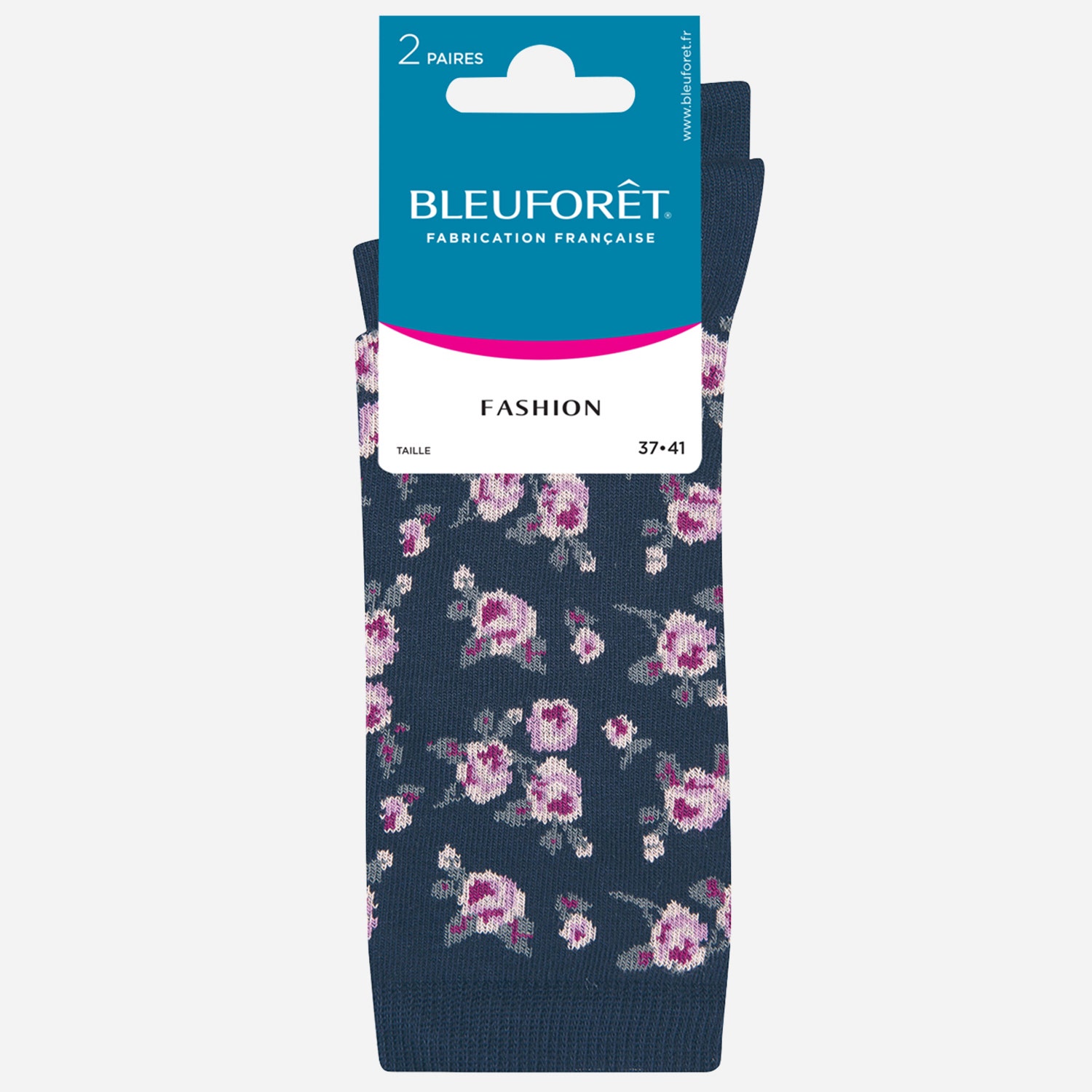 2 paires de chaussettes BLEUFORET marine - 37-41
