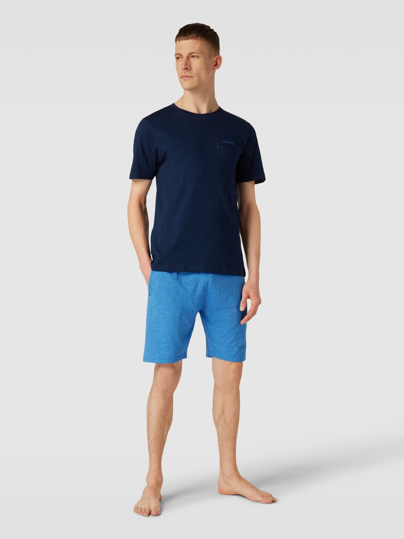 Shorts mit Label-Print in hellblau