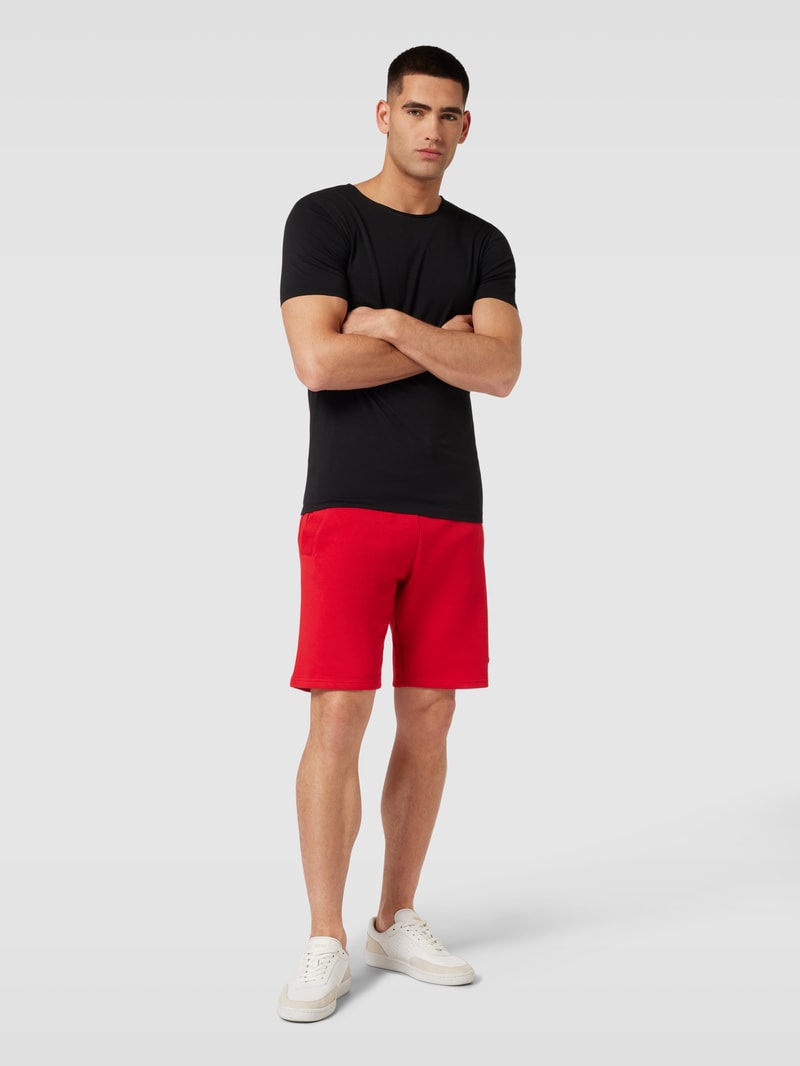 Sweatshorts aus Baumwolle mit Label-Detail in rot