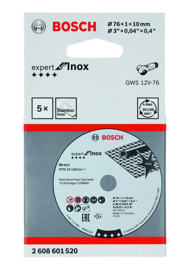 „Bosch Blue Accessories 2608601520“ pjovimo diskas metalui, 76 x 10 x 1 mm, 5 vnt.