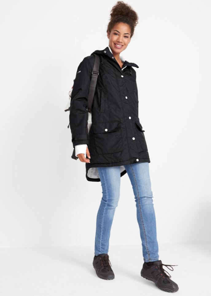 Funktions-Outdoorparka mit Fellimitat