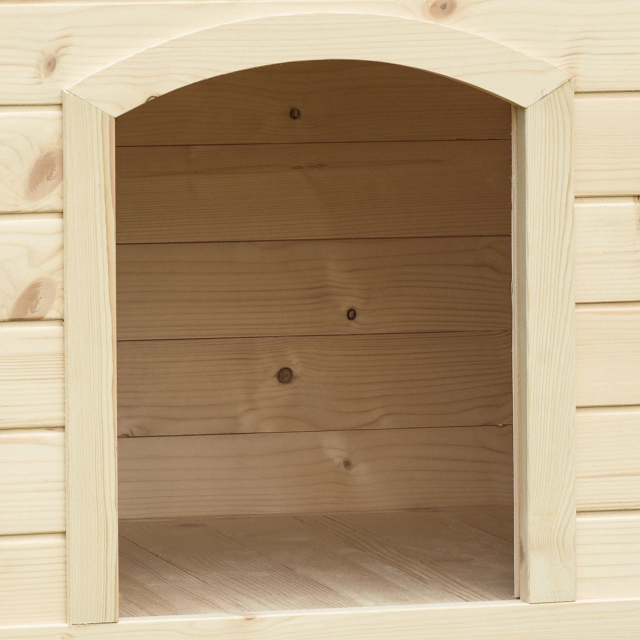 PawHut Hundehütte Hundehaus faltbar Haustierhaus katzenhaus Massivholz Natur 78 x 51 x 62 cm