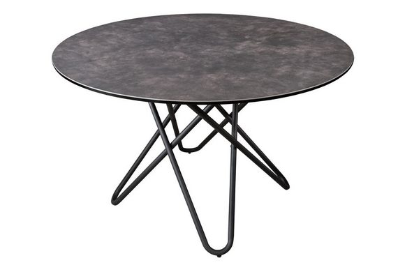 riess-ambiente Esstisch ELLIPSE 120cm anthrazit / schwarz (Einzelartikel, 1-St), Keramik · Metall · rund · Industrial Design