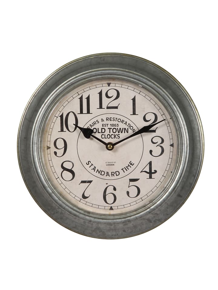 Ambiente Haus Wanduhr aus Metall in Silber - 30 cm günstig kaufen onesize