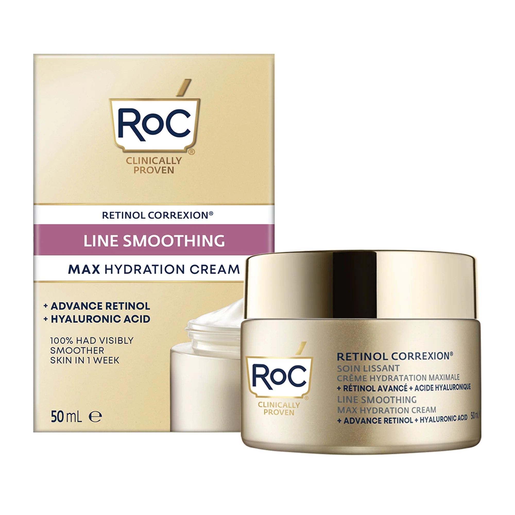 Vyhladzujúci krém na tvár s retinolom Correxion Line Smoothing Face Cream pre maximálnu hydratáciu - 24-hodinová pleťová starostlivosť proti vráskam