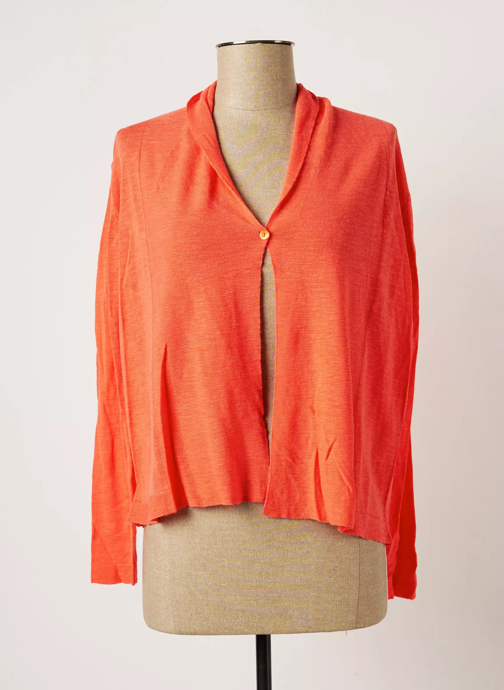 Poles Cardigans Femme couleur orange