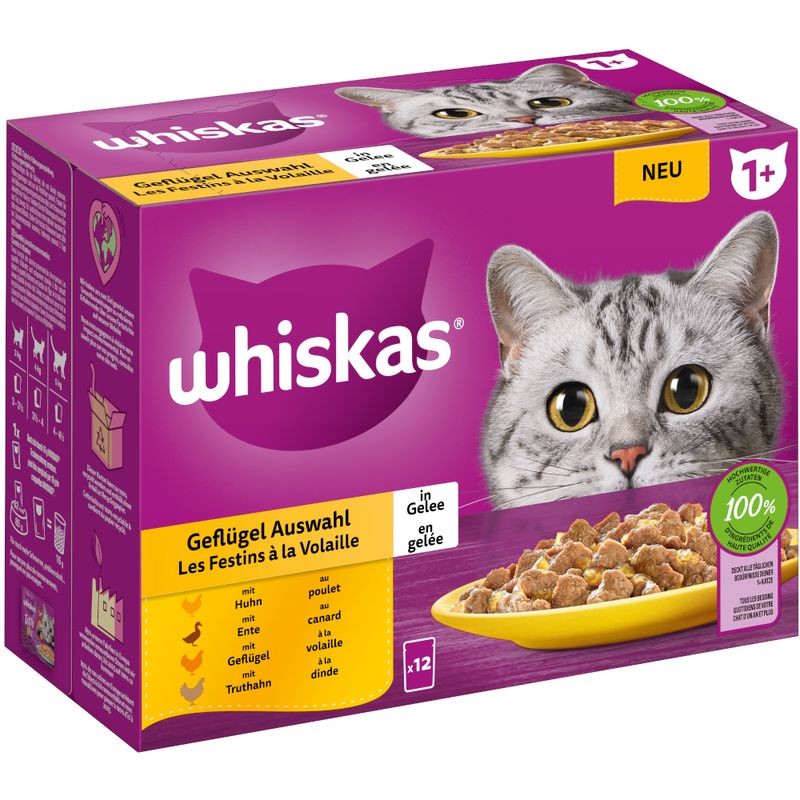 Multipack Whiskas 1+ Adult Frischebeutel 12 x 85 g