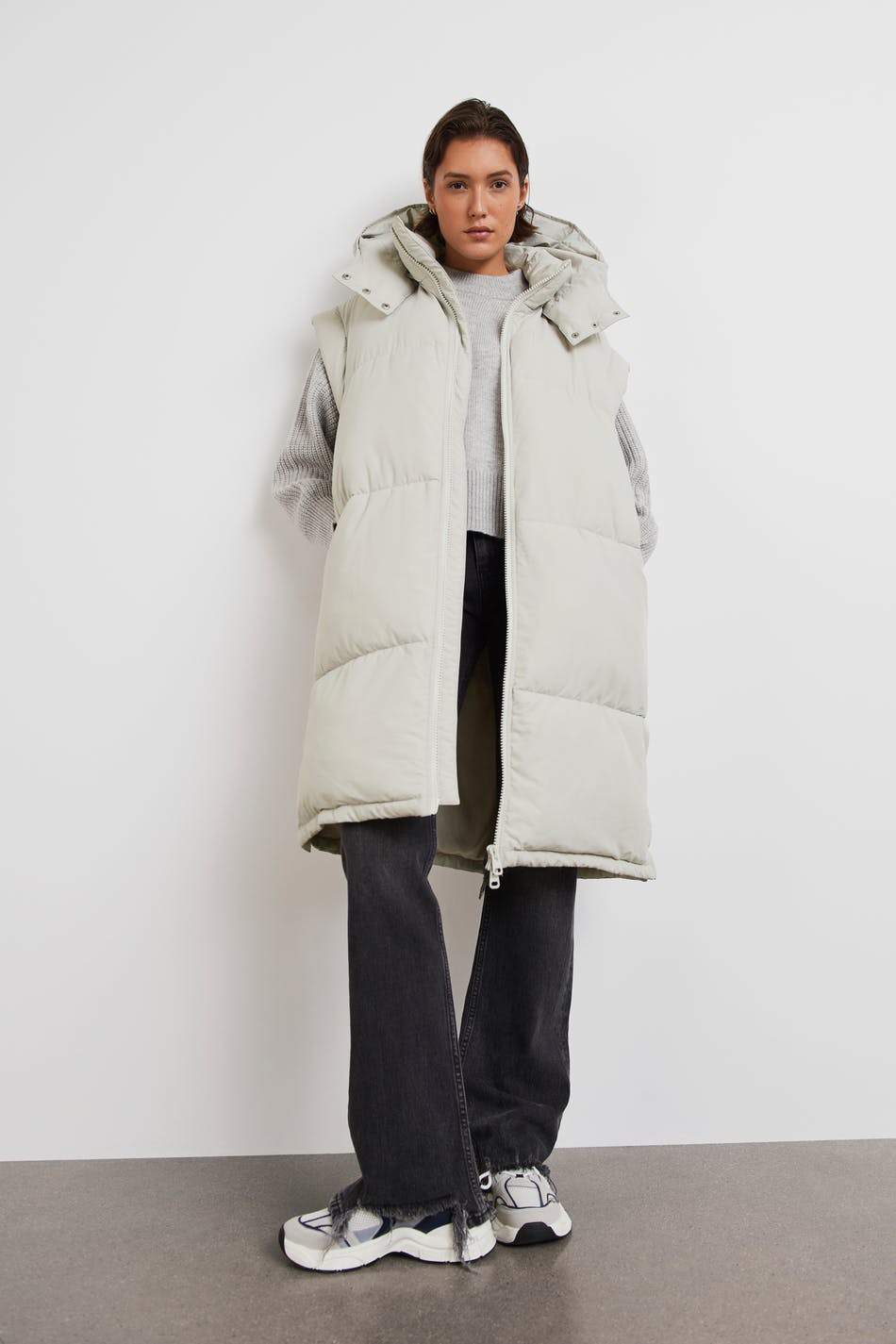 Cilla long puffer vest