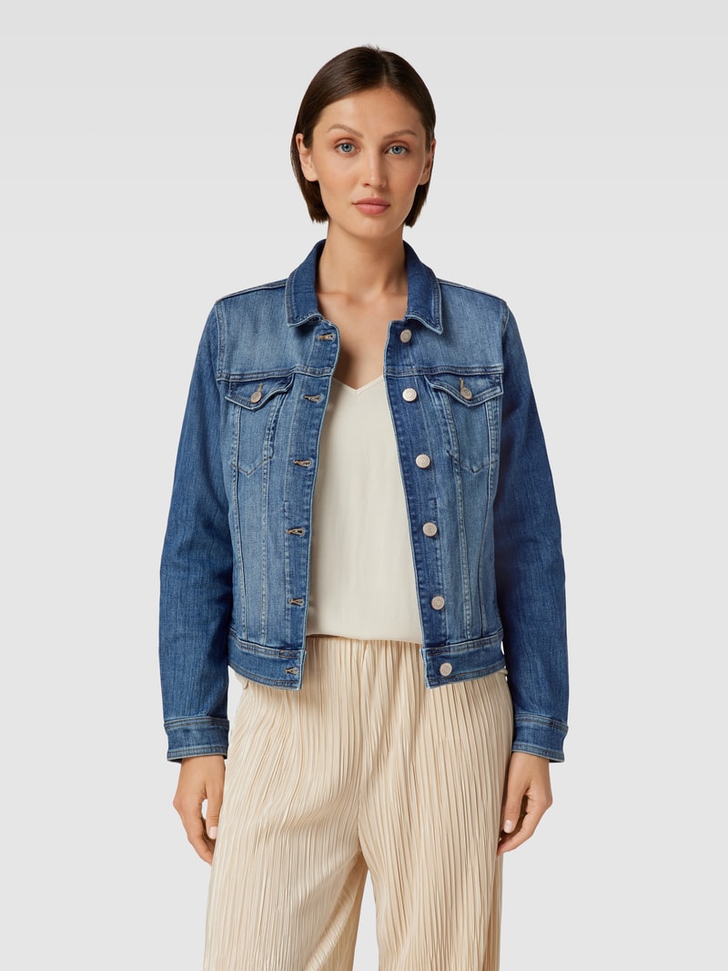 Jeansjacke mit Umlegekragen in blau