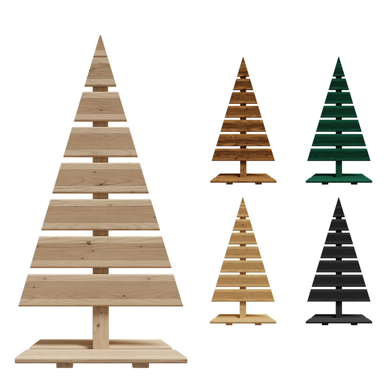 Pemicont Floranica Holz-Weihnachtsbaum Natur Dekobaum Tanne 90x45cm Weihnachtsdekoration Unbehandelt