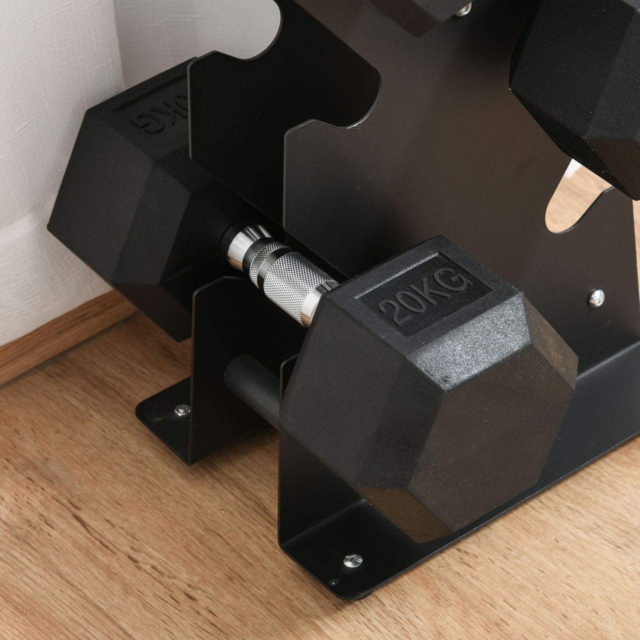 HOMCOM Gummi-Hantel Fitness Hantel Kurzhantel für Trainingsraum schwarz 20 KG
