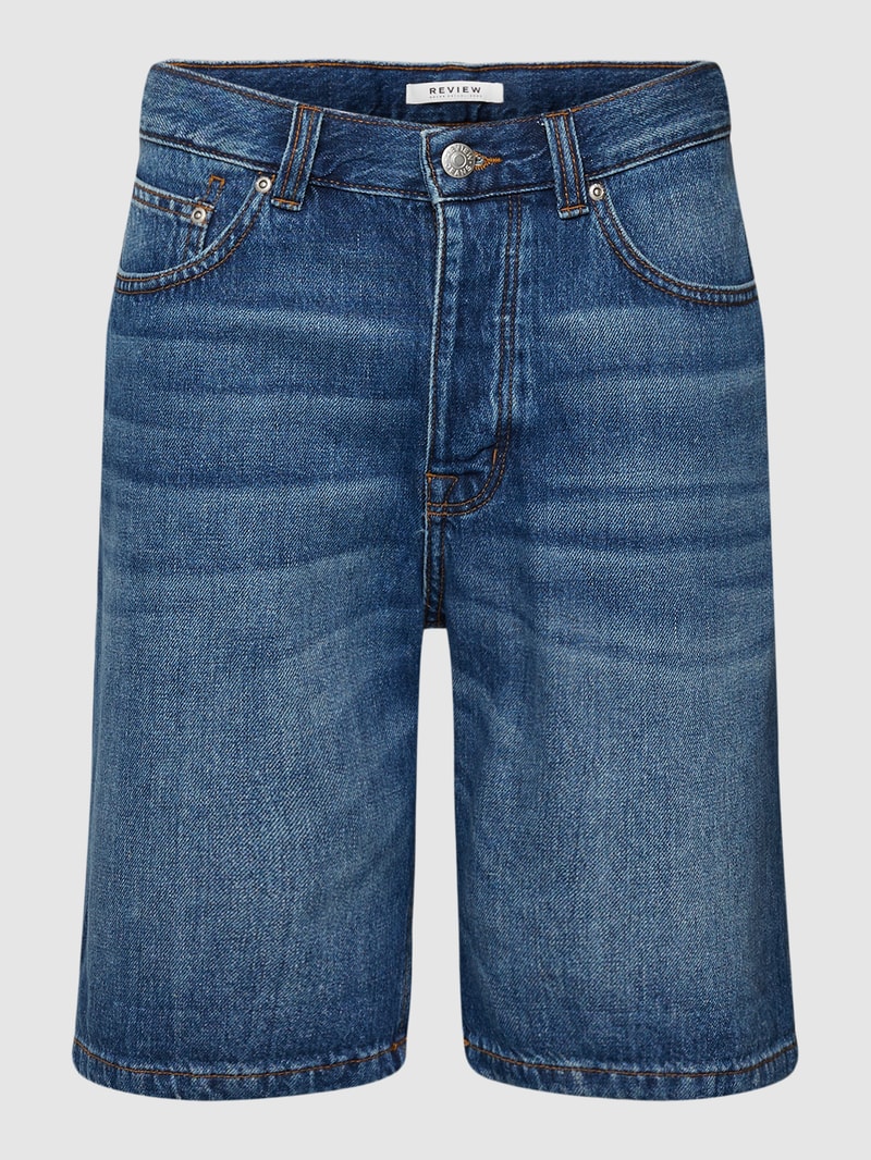 Jeansshorts mit 5-Pocket-Design in dunkelblau