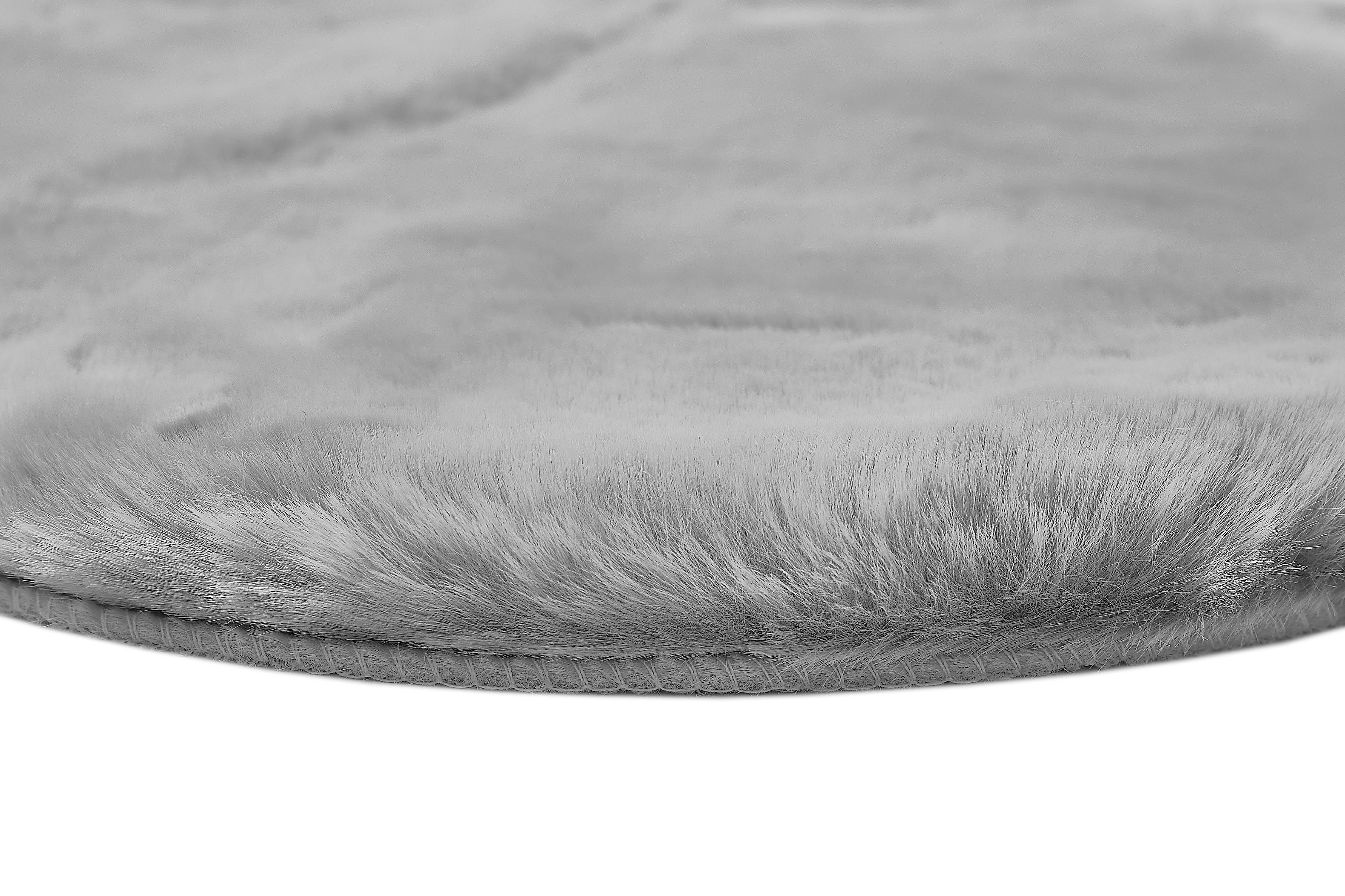 LUXOR living Sitzkissen Sitzauflage Novara, 4er Set, Kunstfell, rund, Ø 40 cm, sehr weich