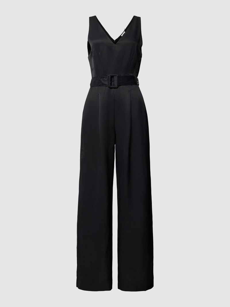 Jumpsuit mit Gürtel in schwarz