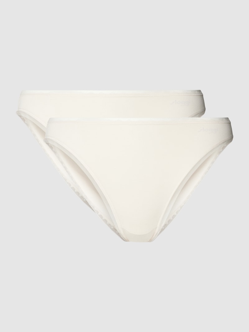 Slip mit Label-Detail im 2er-Pack in beige