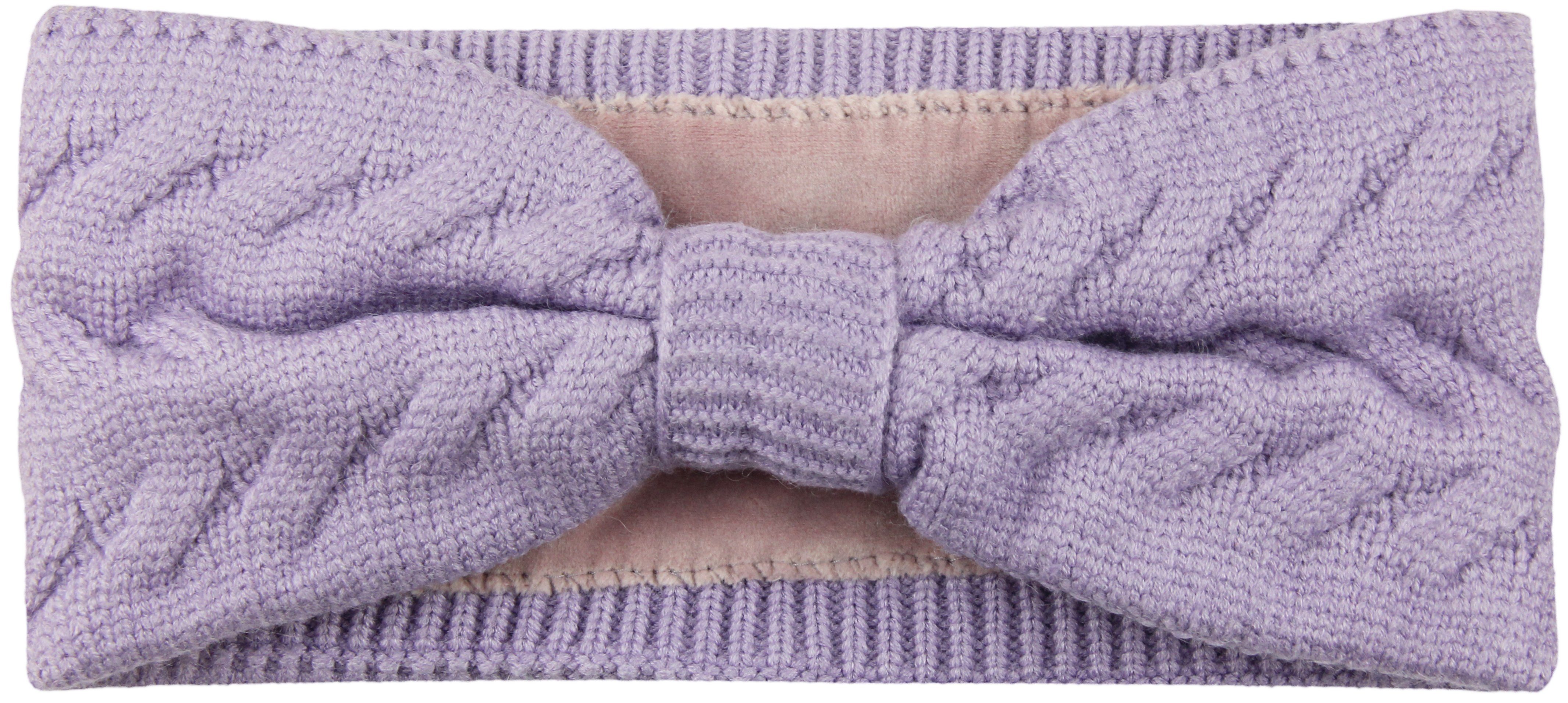 Frentree Stirnband gefüttertes Damen Strick Haarband, Mädchen Ohrenwärmer mit Schleife, warmes Fleece Innenfutter