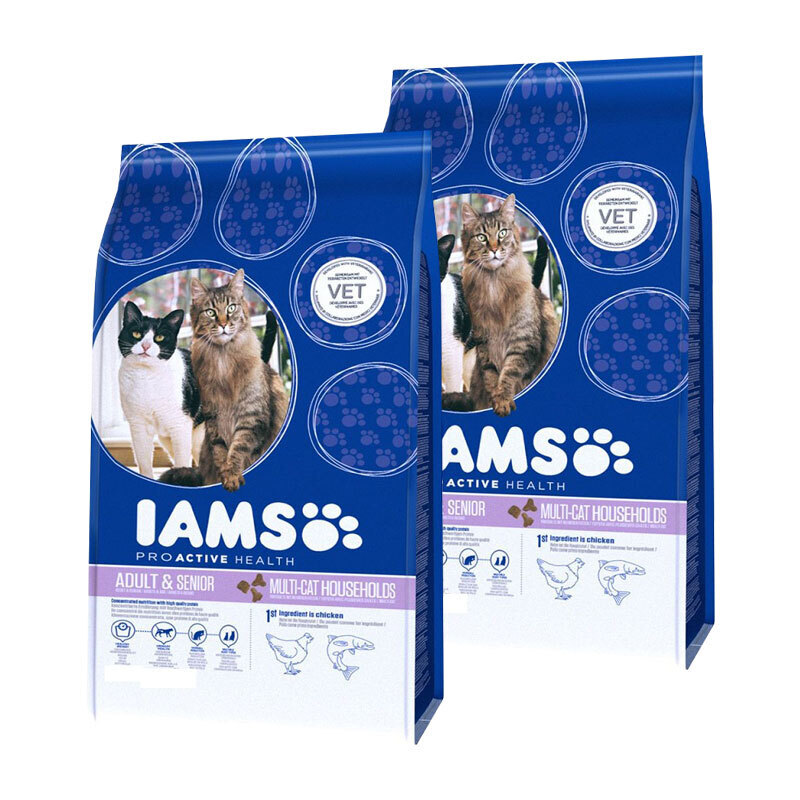 IAMS Trockenfutter IAMS Multi-Cat Adult Huhn,Lachs 2x15 kg
