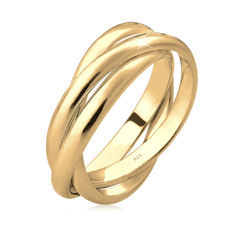 Elli Elli Bague Femmes Trio Enroulement Basique en Argent Sterling 925 Bague