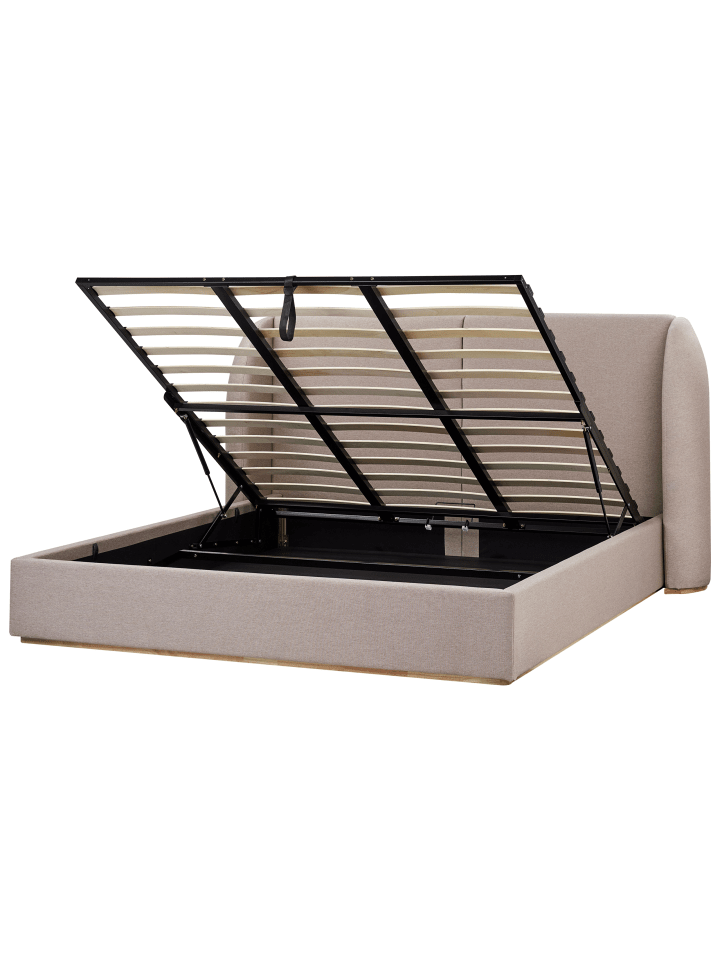 Beliani Doppelbett MONESTIER in Beige - (W) 224 x (H) 115 x (L) 220 cm günstig kaufen onesize