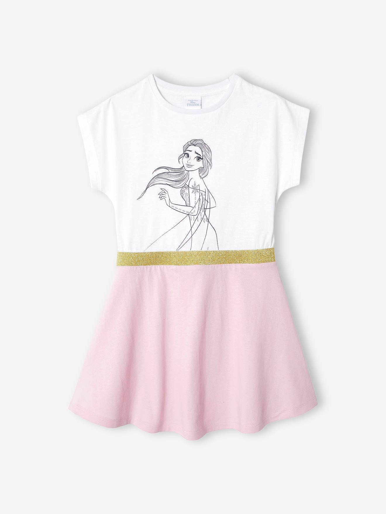 Robe fille DS® La Reine des Neiges 2 blanc imprimé