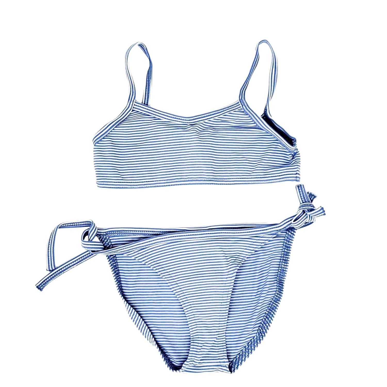 Petit Bateau Badeanzug Petit Bateau Blau-Weiß Gestreifter Bikini