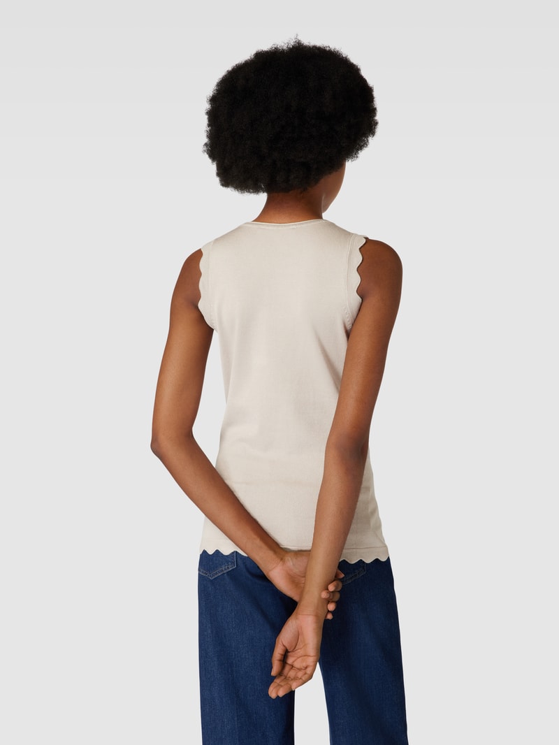 Tanktop mit Wellensaum in sand
