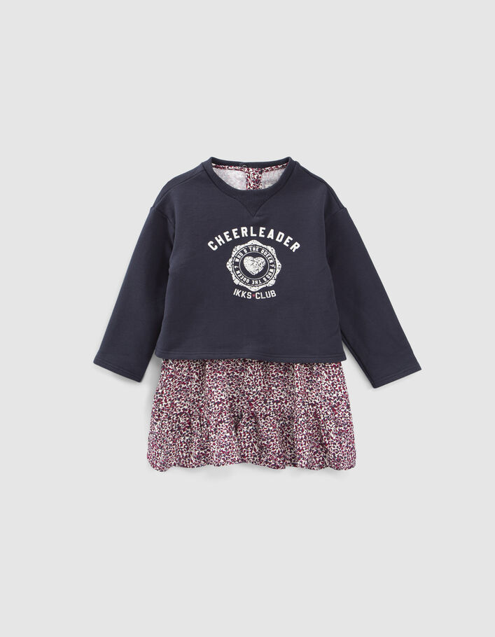 Robe 2-en-1 imprimé étoiles avec sweat bébé fille