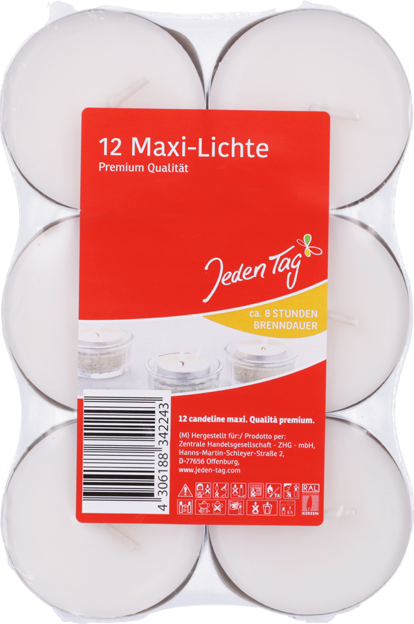 Jeden Tag Maxi-Teelichter weiß