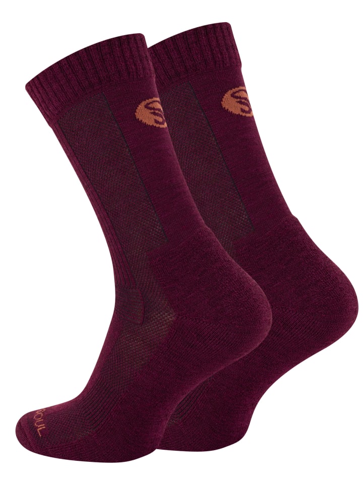 Stark Soul® Merino Outdoor Trekking Socken in burgund günstig kaufen 43-46