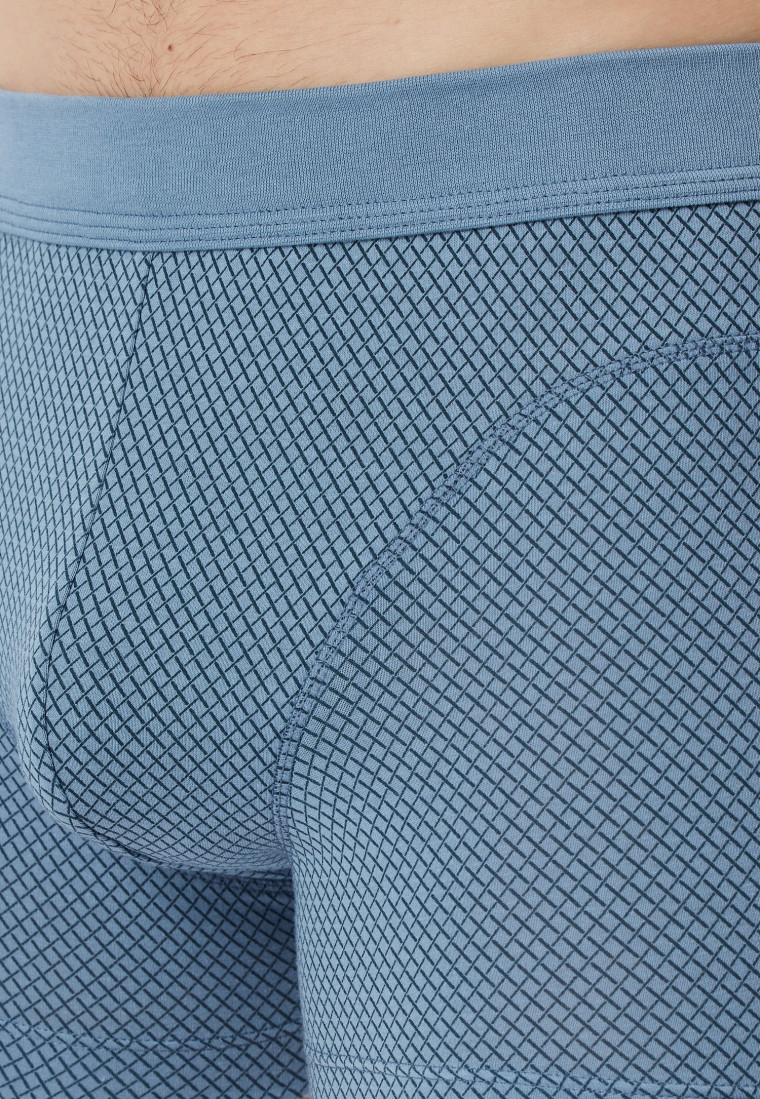 Shorts Organic Cotton gemustert blaugrau - Comfort Fit