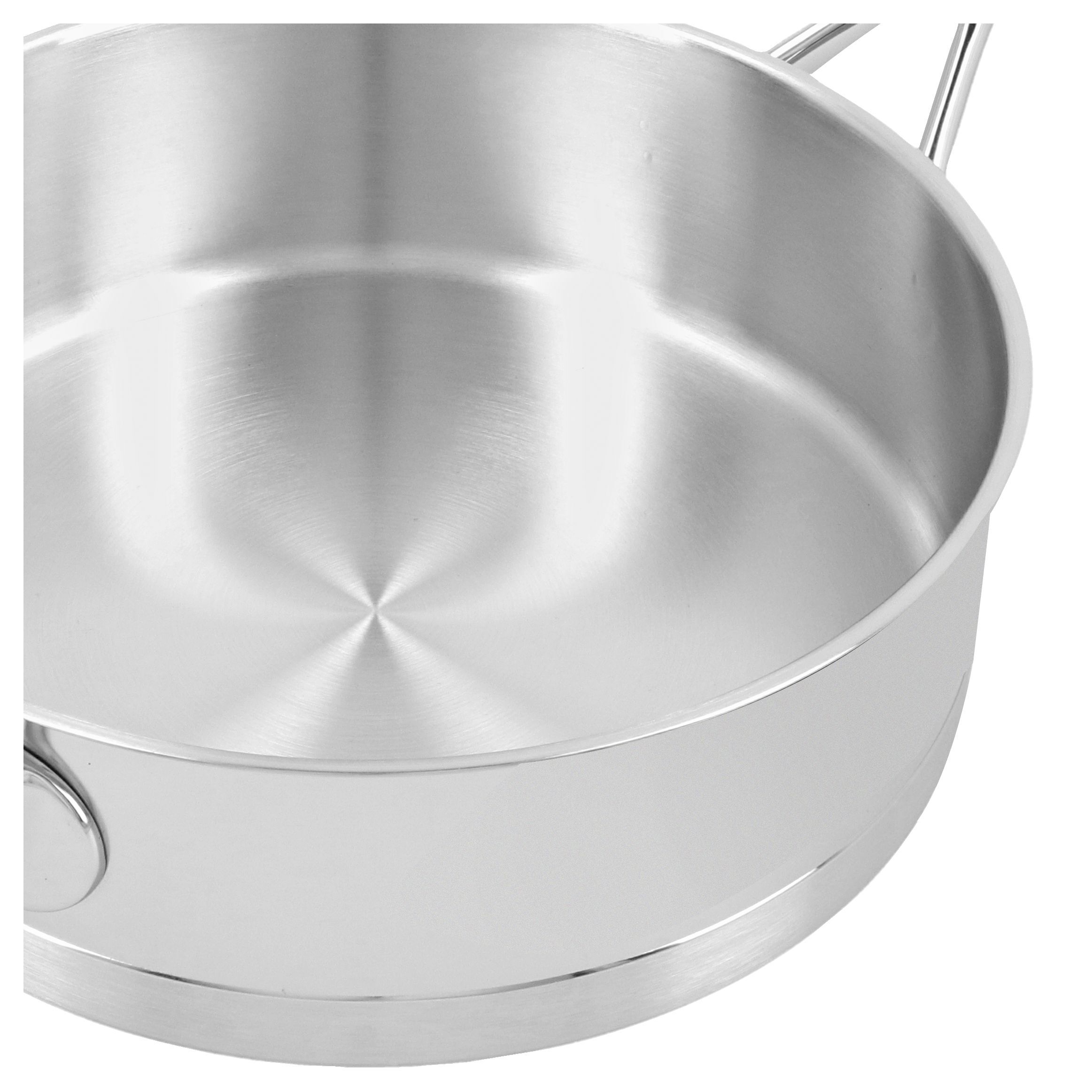 Stieltopf mit Deckel, niedrig 24 cm, 18/10 Edelstahl