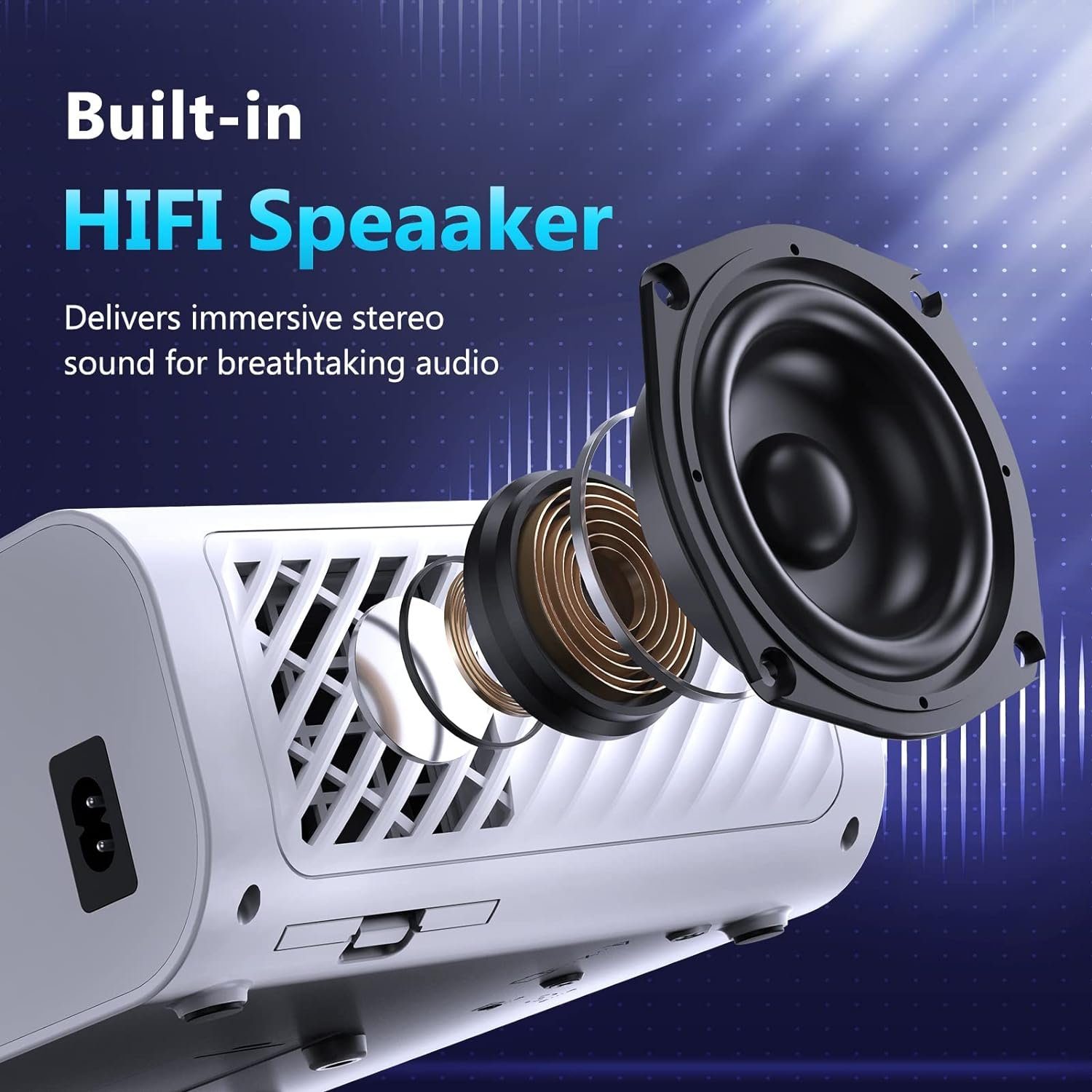 Hojocojo Beamer (9800 lm, 12000:1, 1920 x 1080 px, Unterstützung 4K Video, LED Heimkino Video Beamer 350 '' Display)