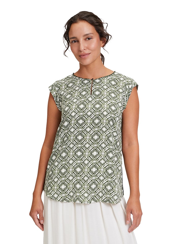 CARTOON Bluse in Weiß/ Khaki günstig kaufen