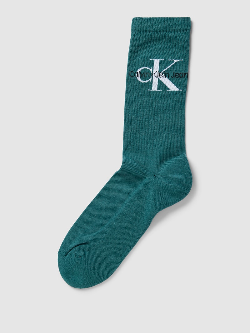 Socken mit Label-Details in petrol