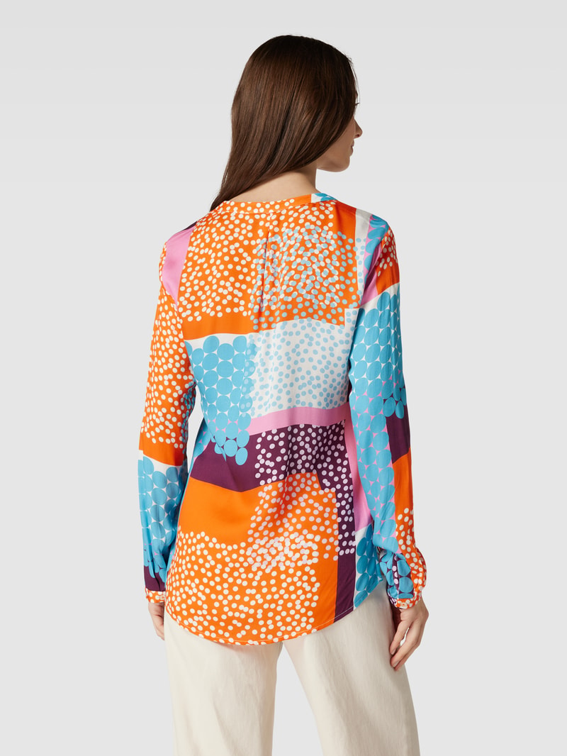 Blusenshirt mit Allover-Print in orange