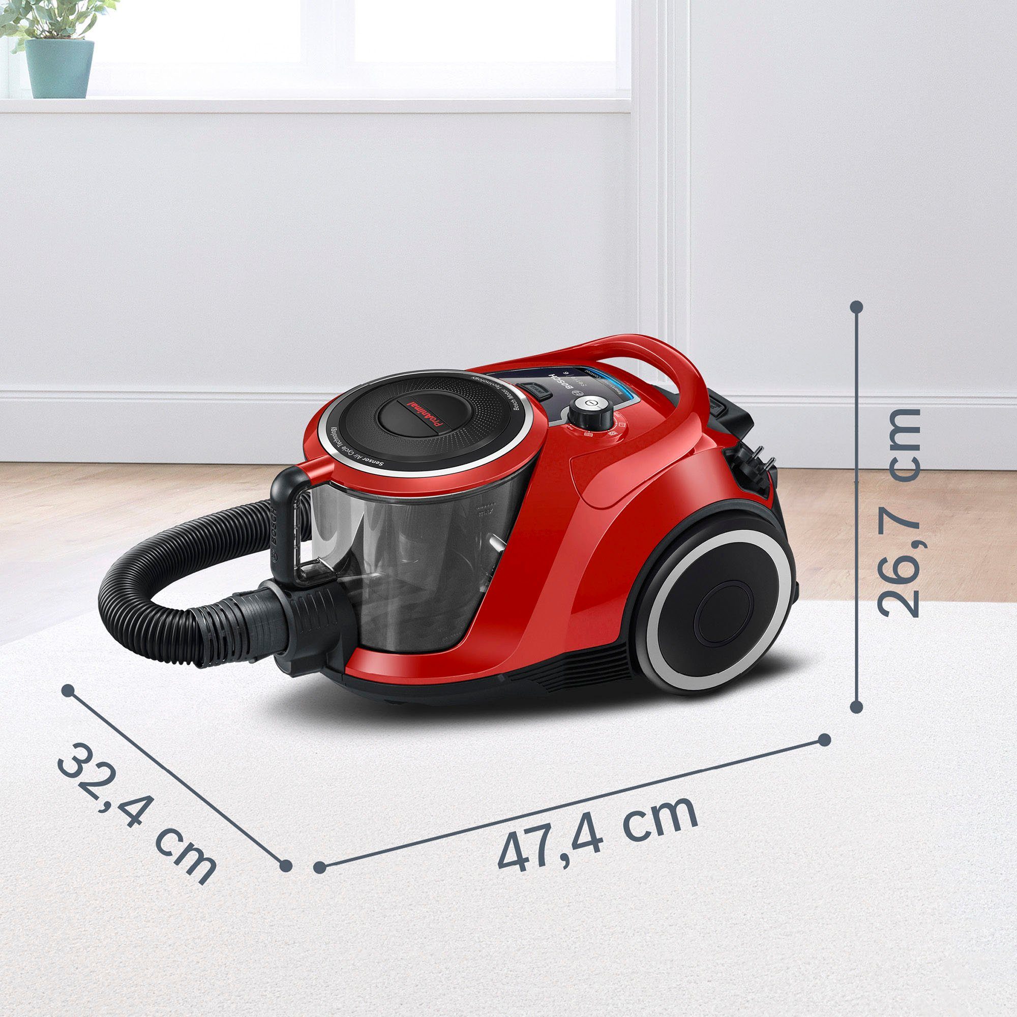 BOSCH Bodenstaubsauger BGC41PET, Ideal für Haustierbesitzer, 750 W, beutellos, inkl. umfangreichen Zubehör und AirTurbo Plus Düse